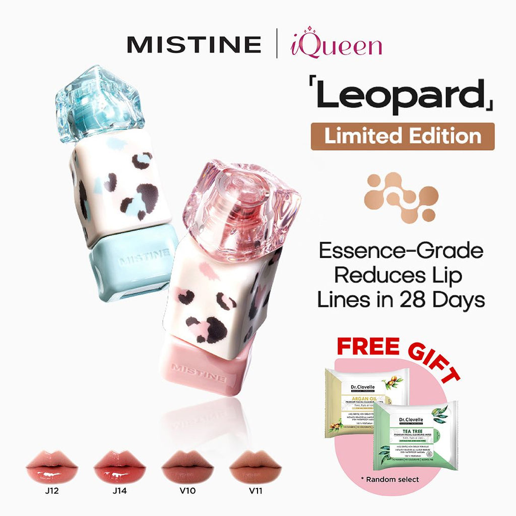 <Siam Leopard Edition> Mistine Thai Latte Juicy Lip Glaze 2.6g / Velvet Lip Cream 2.6g | FOC Cleansing Wipes 30s