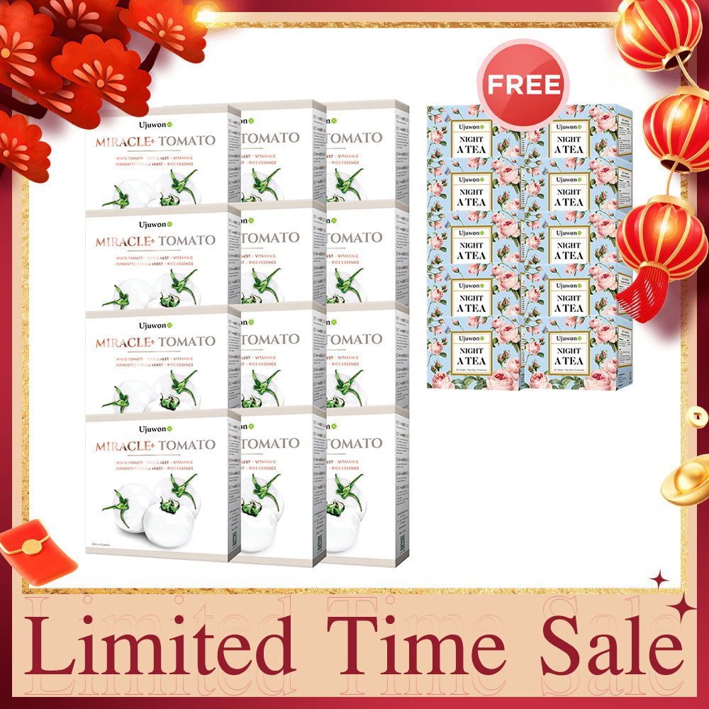 Ujuwon Miracle+ Tomato Skin Booster 8s x 12 Boxes FREE Night A Tea 10s x 10 Boxes