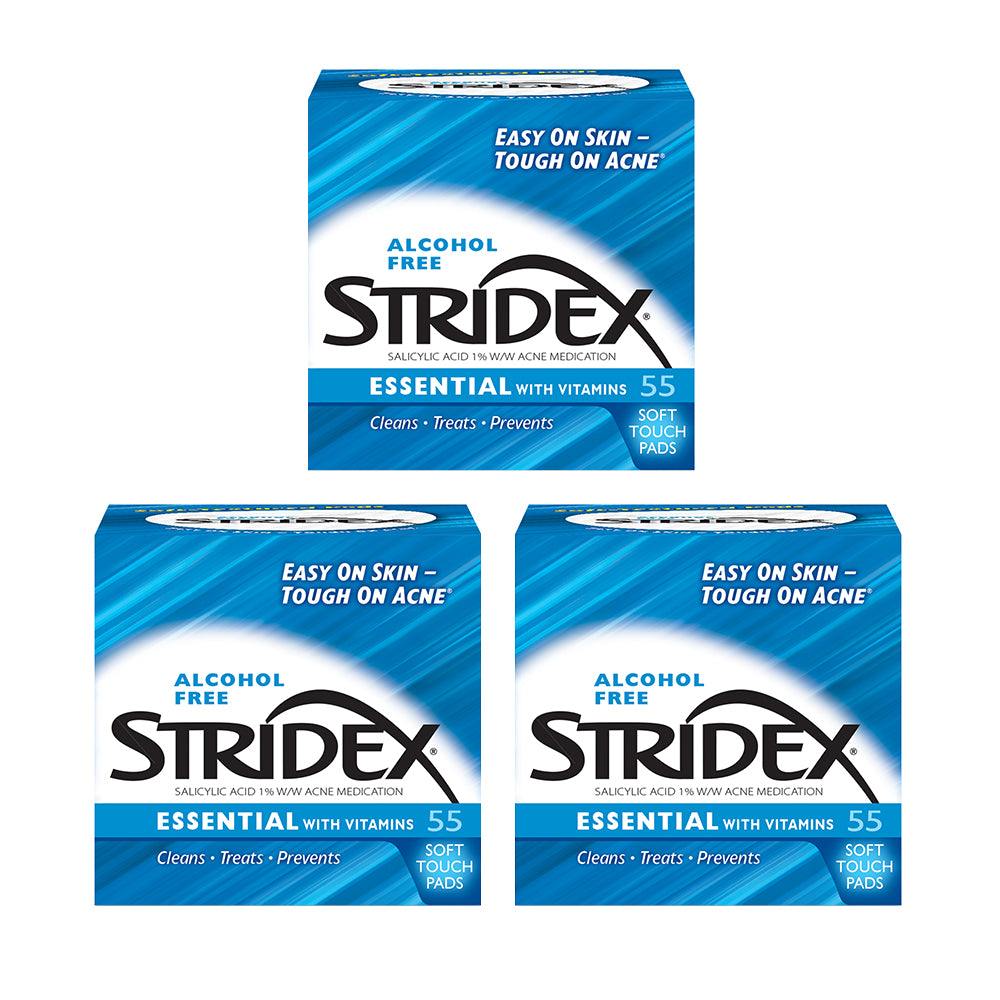 Stridex Essential Pads with Vitamins 55s x 3 Boxes