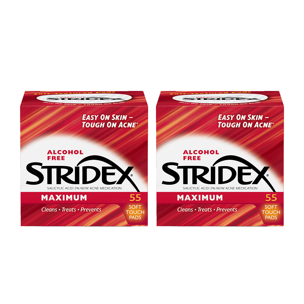 Stridex Acne Control Pads with Salicylic Acid (Maximum) 55s x 2 Boxes