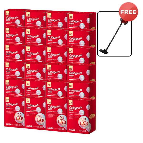 M2 22Lab Super Collagen Drink (6000mg 8s / Night + Gaba 8s / 3800+Ceramide 8s / 3800+Pearl Nest 8s) x 24 Boxes + Free Branded Vacuum Cleaner 600W with 15Kpa x 1