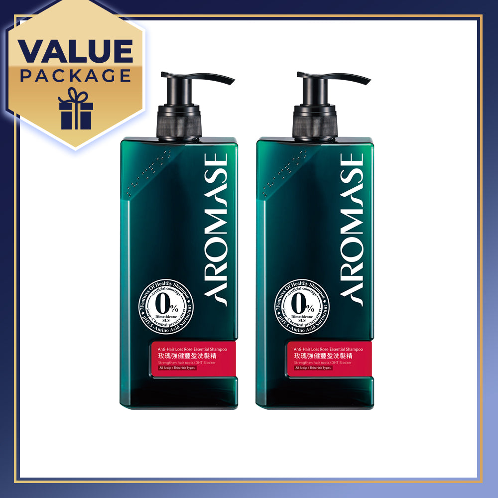 【Bundle of 2】AROMASE Anti-Hair Loss Rose Essential Shampoo 400ml x 2